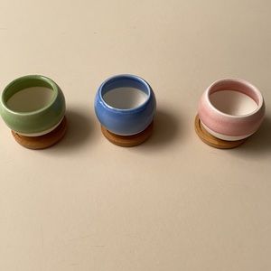 3 ceramic mini pots